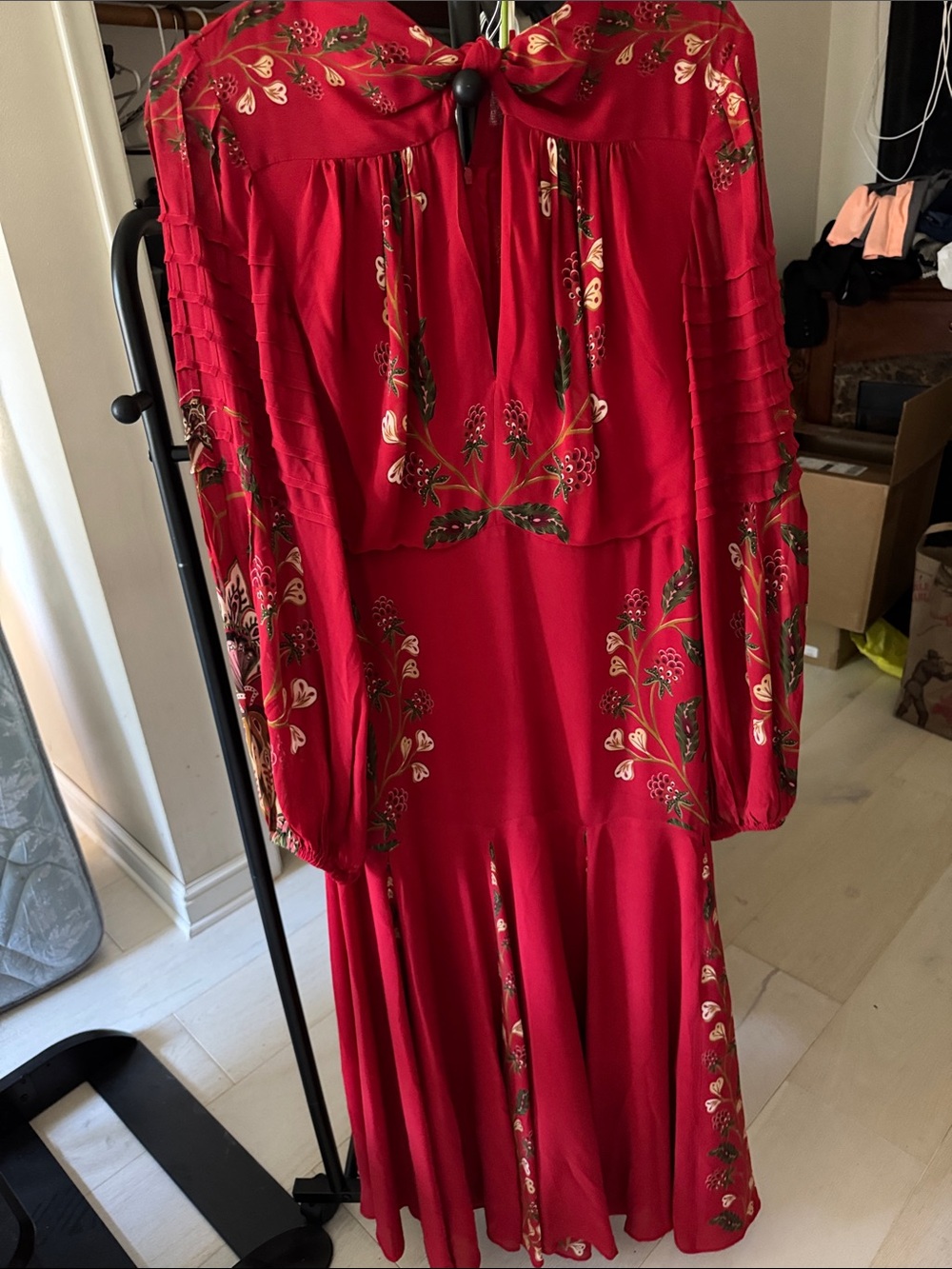 FARM Rio Red Floral Maxi Dress
